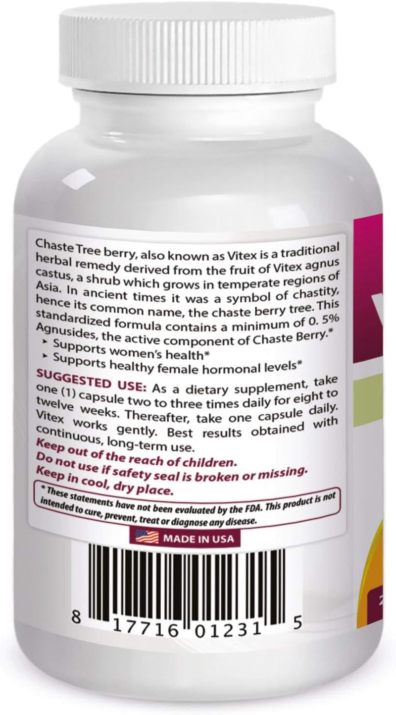 Best Naturals Vitex Chasteberry 400 mg 250 Capsules : Health & Household