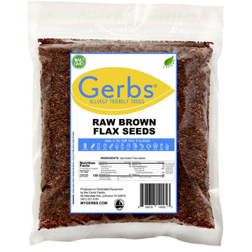 GERBS Raw Brown Flax Seeds, 14 ounce Bag, Top 14 Food Allergen Free, Non GMO, Vegan, Keto, Paleo Friendly