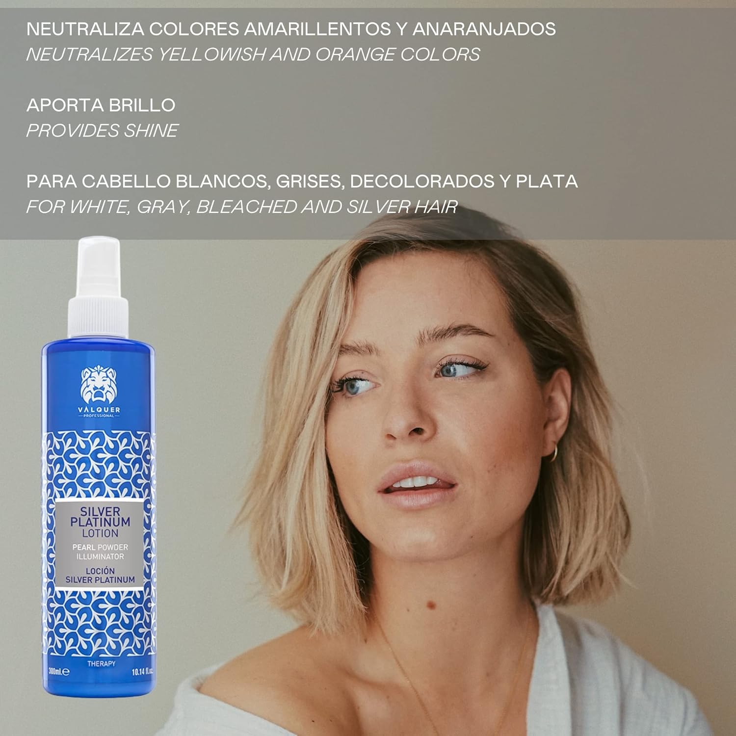 Valquer Silver Platinum Leave-In Hair Lotion for Blonde or Bleached Hair. A yellowish or orange toner, it provides shine and a conditioning effect with panthenol. 300 ml. : Amazon.co.uk: Beauty