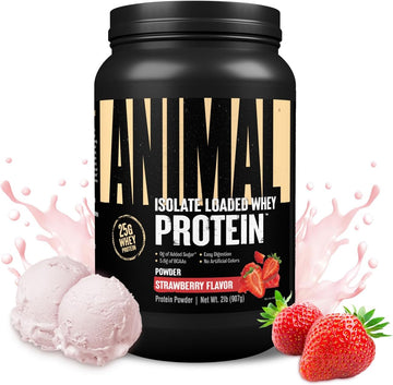 Animal Whey Isolate Protein Powder - Loaded For Pre & Post Workout Muscle Builder And Recovery With Digestive Enzymes For Men & Women - 25G Protein, Great Taste, Low Sugar - Cookies & Cream 10 Lbs