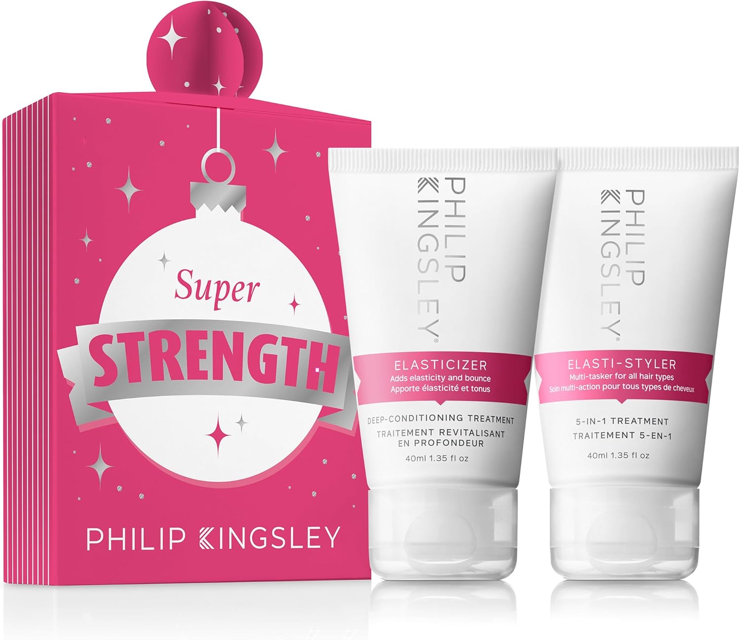 Philip Kingsley | Super Strength Stocking Filler Gift Set | Includes Elasticizer Deep-Conditioning Hair Mask Treatment And Elasti-Styler 5-In-1 Pre-Styling Serum Cream | 2 Set