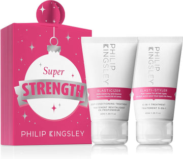 Philip Kingsley | Super Strength Stocking Filler Gift Set | Includes Elasticizer Deep-Conditioning Hair Mask Treatment And Elasti-Styler 5-In-1 Pre-Styling Serum Cream | 2 Set