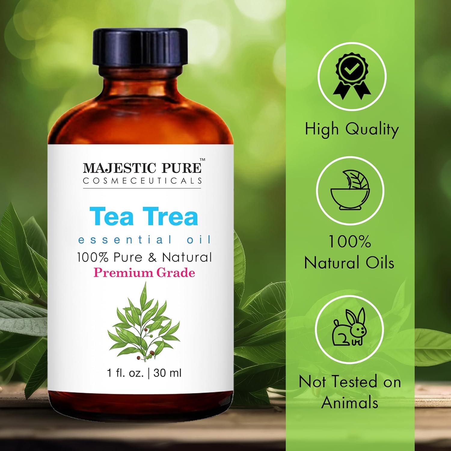 MAJESTIC PURE Tea Tree Essential Oil | 100% Pure and Natural Tea Tree Oil | Premium Grade Essential Oils for Hair Care, Home Diffusers, Skin, Aromatherapy, Massage and Humidifiers | 1 Fl Oz : Health & Household