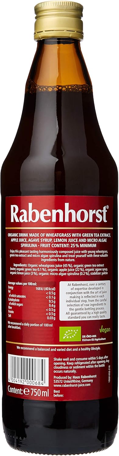 Rabenhorst Organic Wheatgrass Cocktail 750 Ml