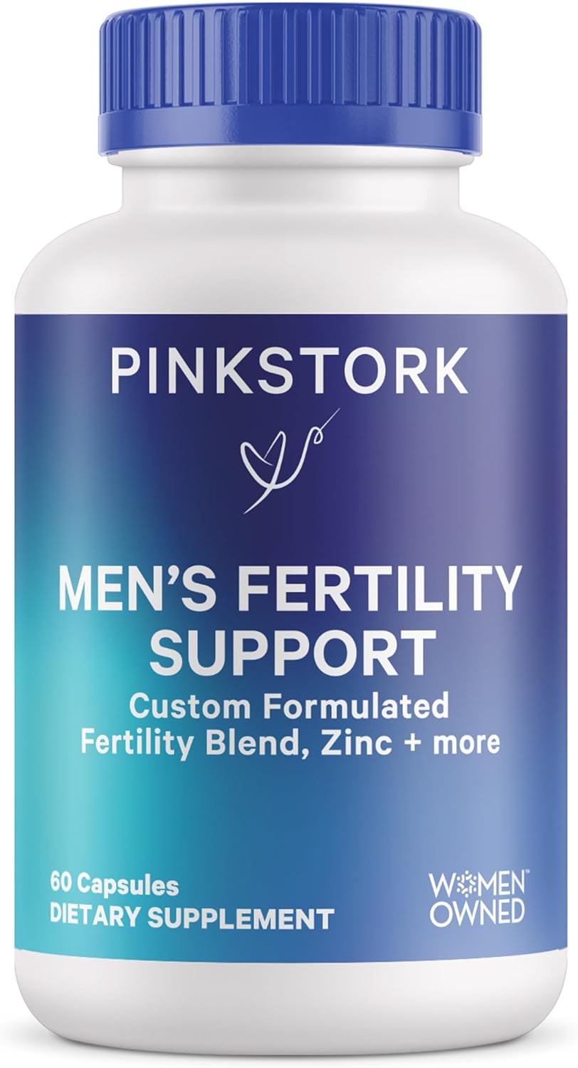 Blue Stork Fertility Supplements For Men - Supports Conception For Him - Male Prenatal Vitamins With Maca Root, Ashwagandha, Folate, B12 - Sperm Heath, Drive, Motility - 60 Capsules