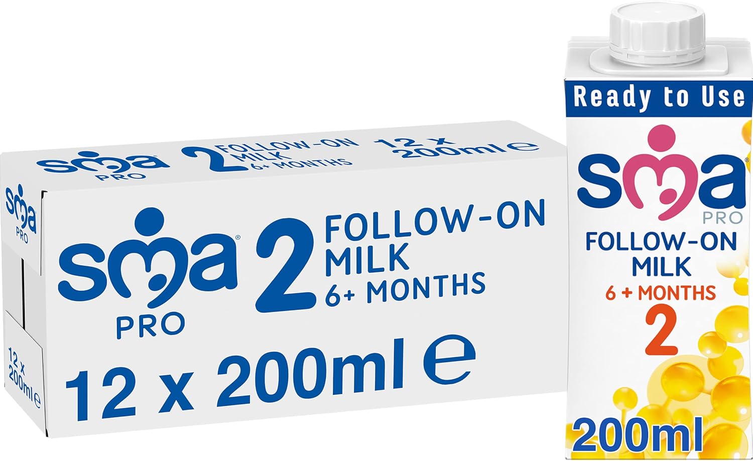 Sma Pro Follow On Baby Milk, Ready To Drink, 6 Months+, 200 Ml (Pack Of 12)