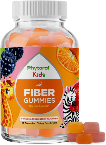 Natural Prebiotic Fiber Gummies for Kids - Chicory Root Fiber Gummy Vitamins for Kids Constipation Relief Immune Support and Digestive Support - Delicious Kids Fiber Gummies and Prebiotic Supplement