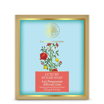 Forest Essentials Luxury Sugar Soap, Iced Pomegranate With Fresh Kerala Lime, 125G