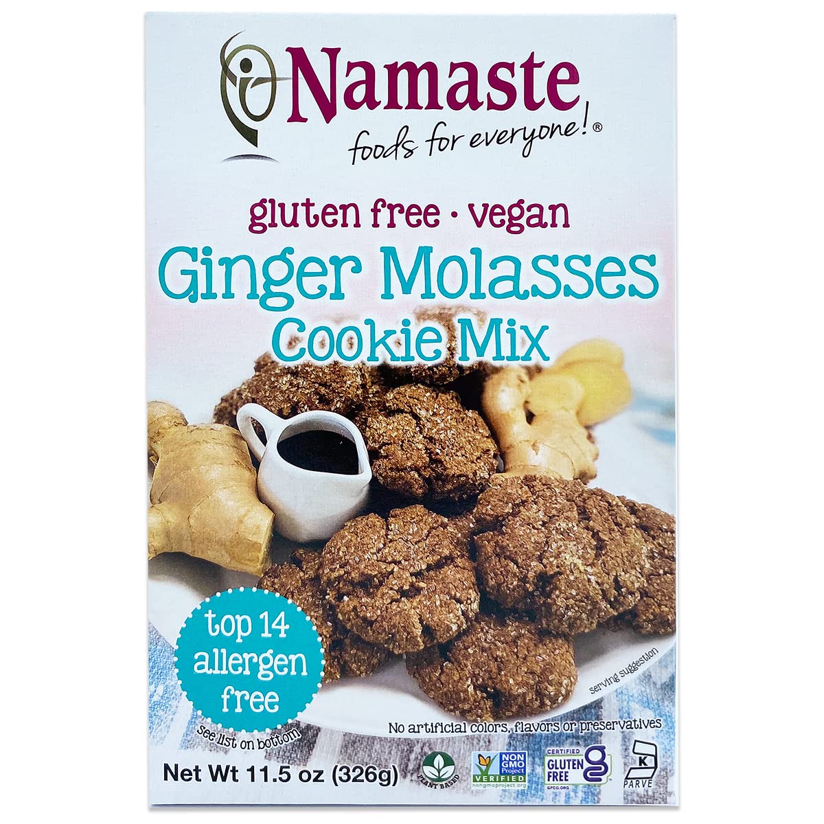 Namaste Foods Gluten Free Ginger Molasses Cookie Mix, 11.5 oz., Pack of 6