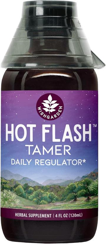 WishGarden Herbs Hot Flash Tamer - Plant-Based Herbal Hot Flash Relief & Night Sweats Supplement with Black Cohosh & Vitex Berry Supports Healthy Hormone Levels, Menopause Relief for Women, 4oz