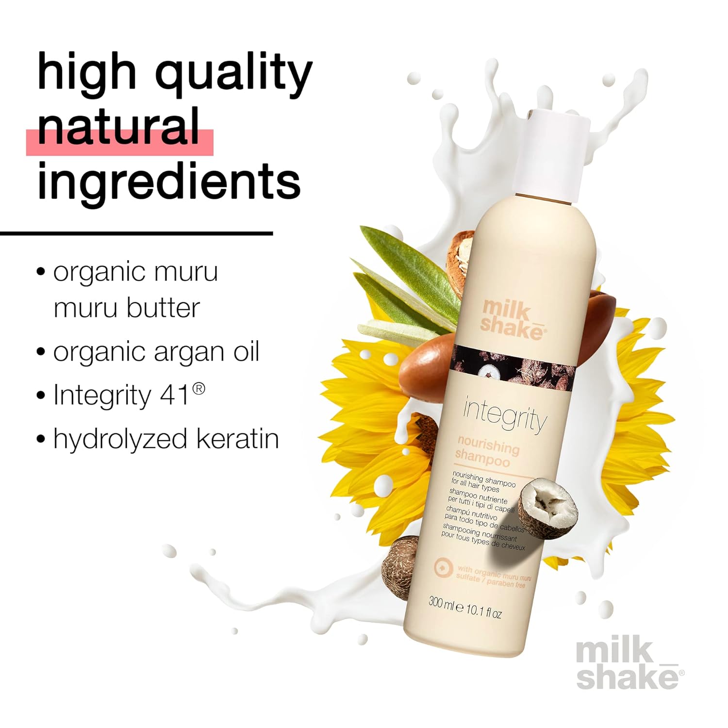 milk_shake Integrity Nourishing Shampoo - Anti Frizz Shampoo With Muru Muru Butter - Paraben And Sulfate Free, 1.7 Fl Oz : Beauty & Personal Care