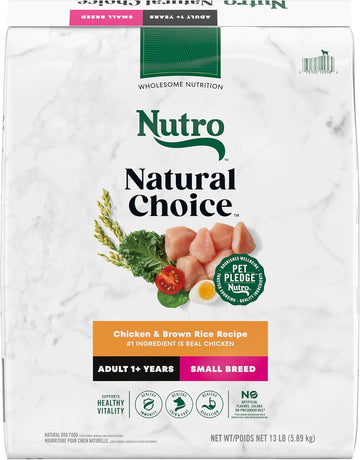 Nutro Natural Choice Adult Small Breed Dry Dog Food, Chicken And Brown Rice, 13 Lbs