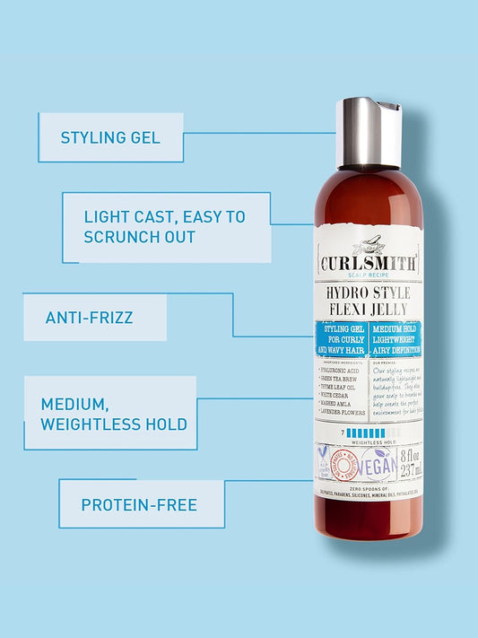 Curlsmith - Hydro Style Flexi-Jelly - Vegan Defining Gel For Wavy, Curly Or Coily Hair (473Ml)