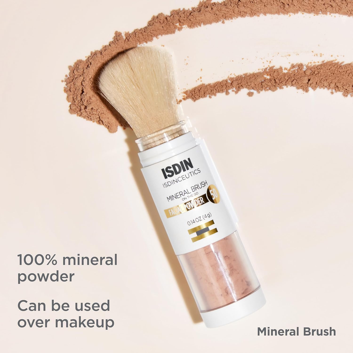 ISDIN Mineral Brush Powder, Facial Pollution and Blue Light Protection, a Complement to your Sun Care Routine, Suitable for Sensitive Skin : Beauty & Personal Care