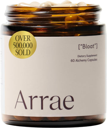 Arrae Fast-Acting Bloating Relief Digestive Enzymes, All Natural Bloat, Gas & Indigestion Relief Capsules, 60 Count