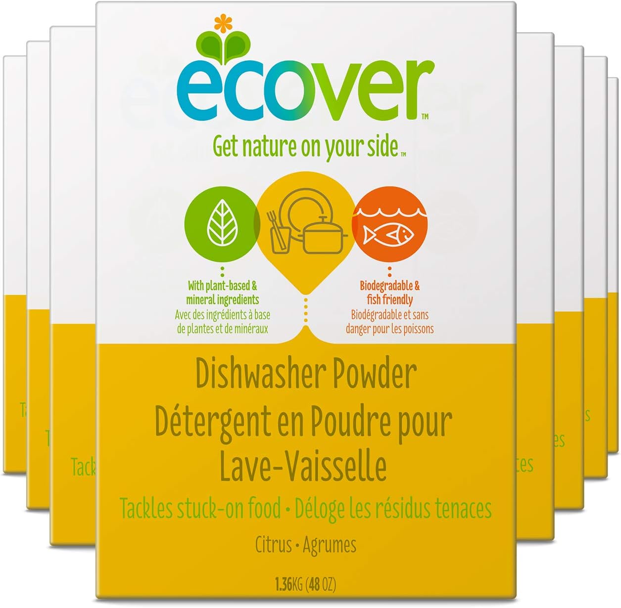 Ecover Dishwasher Soap Powder, Citrus, 3 Pound (Pack Of 8)