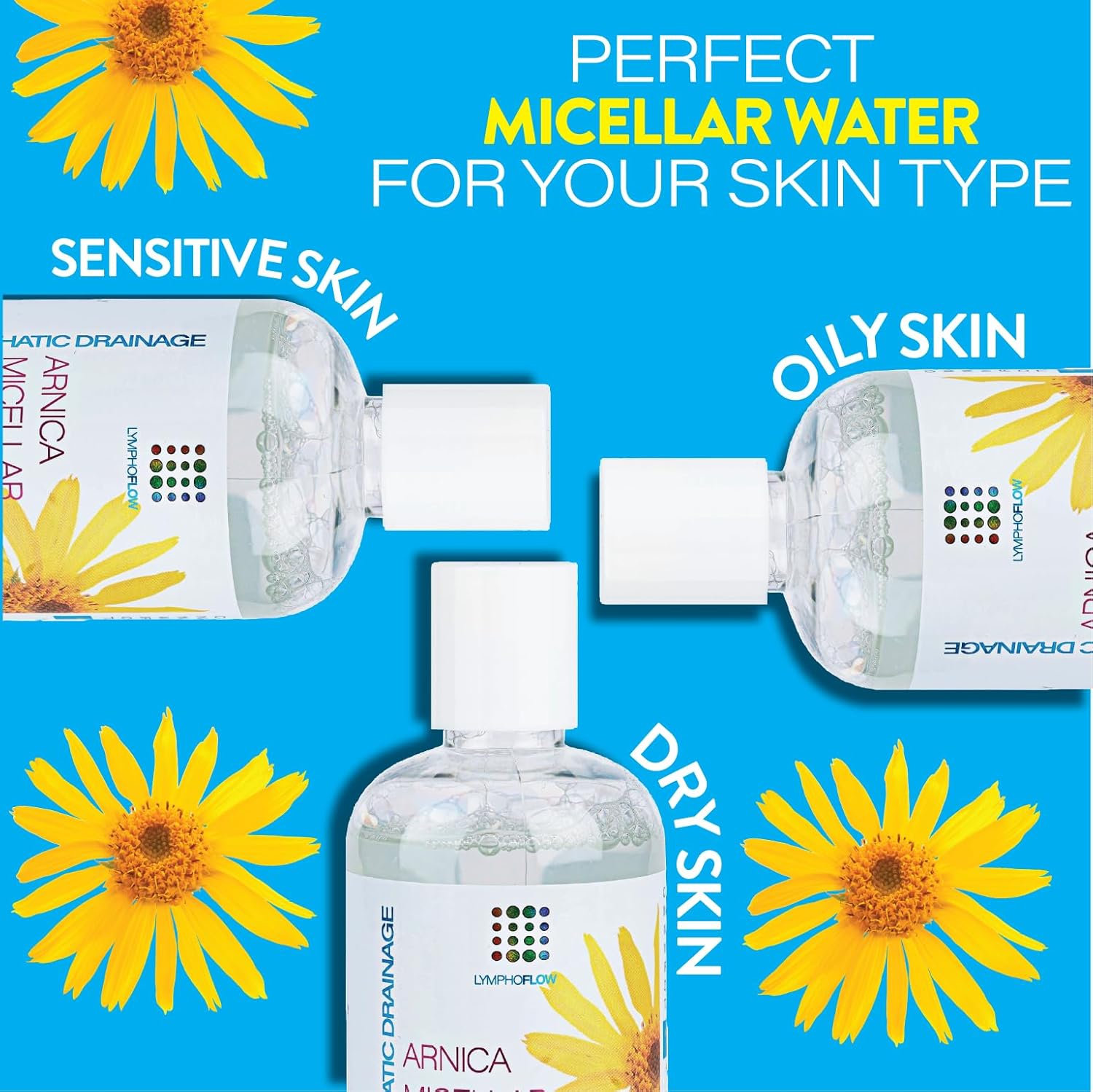 Arnica Montana Micellar Cleansing Water, Facial Cleanser & Makeup Remover, Suitable For All Skin Types, Use For Natural Lymphatic Drainage, Reduces Face Puffiness, Daily Skin Care, 8 Fl Oz : Beauty & Personal Care