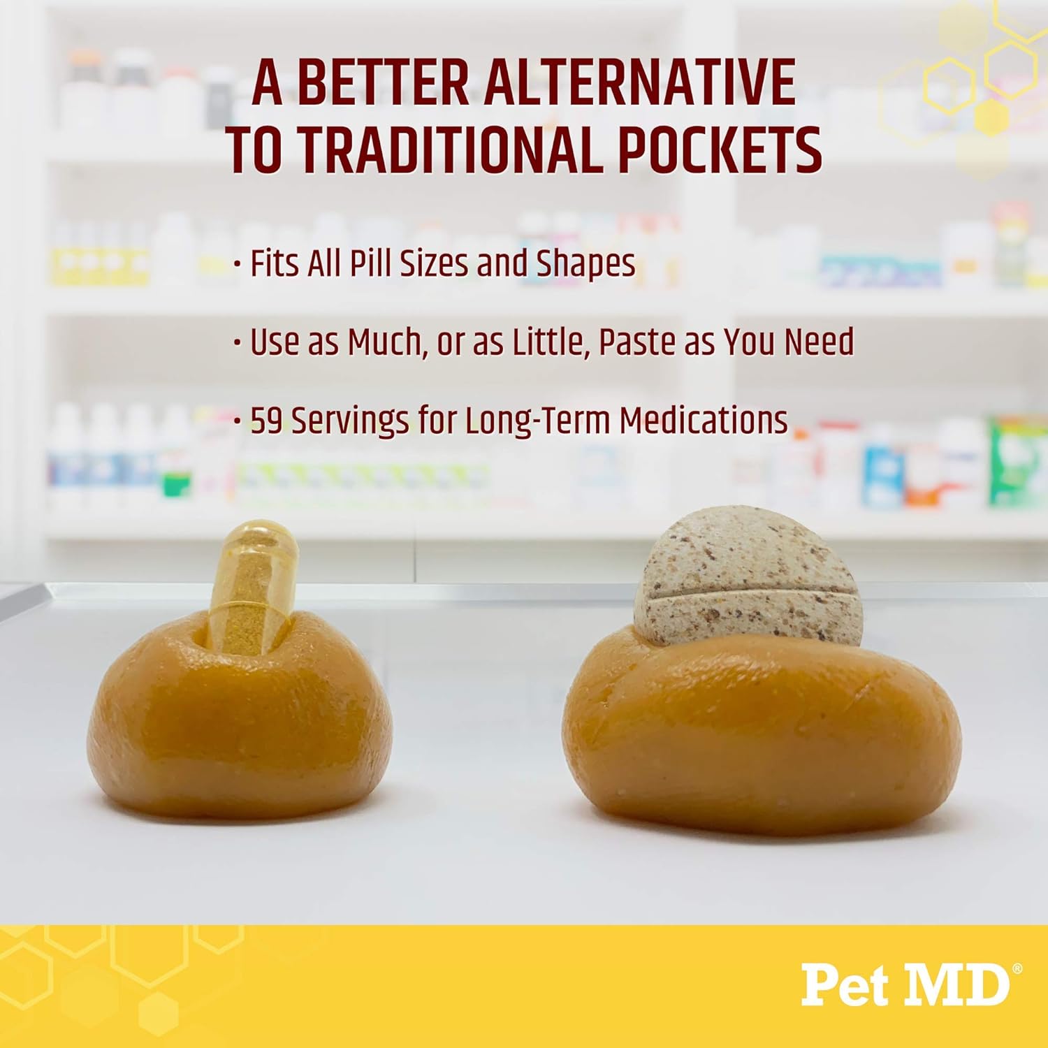 Pet MD Wrap A Pill Cheese & Bacon Flavor Pill Paste for Dogs - Make a Pocket or Pouch to Hide Pills & Medication 4.2 oz : Pet Supplies