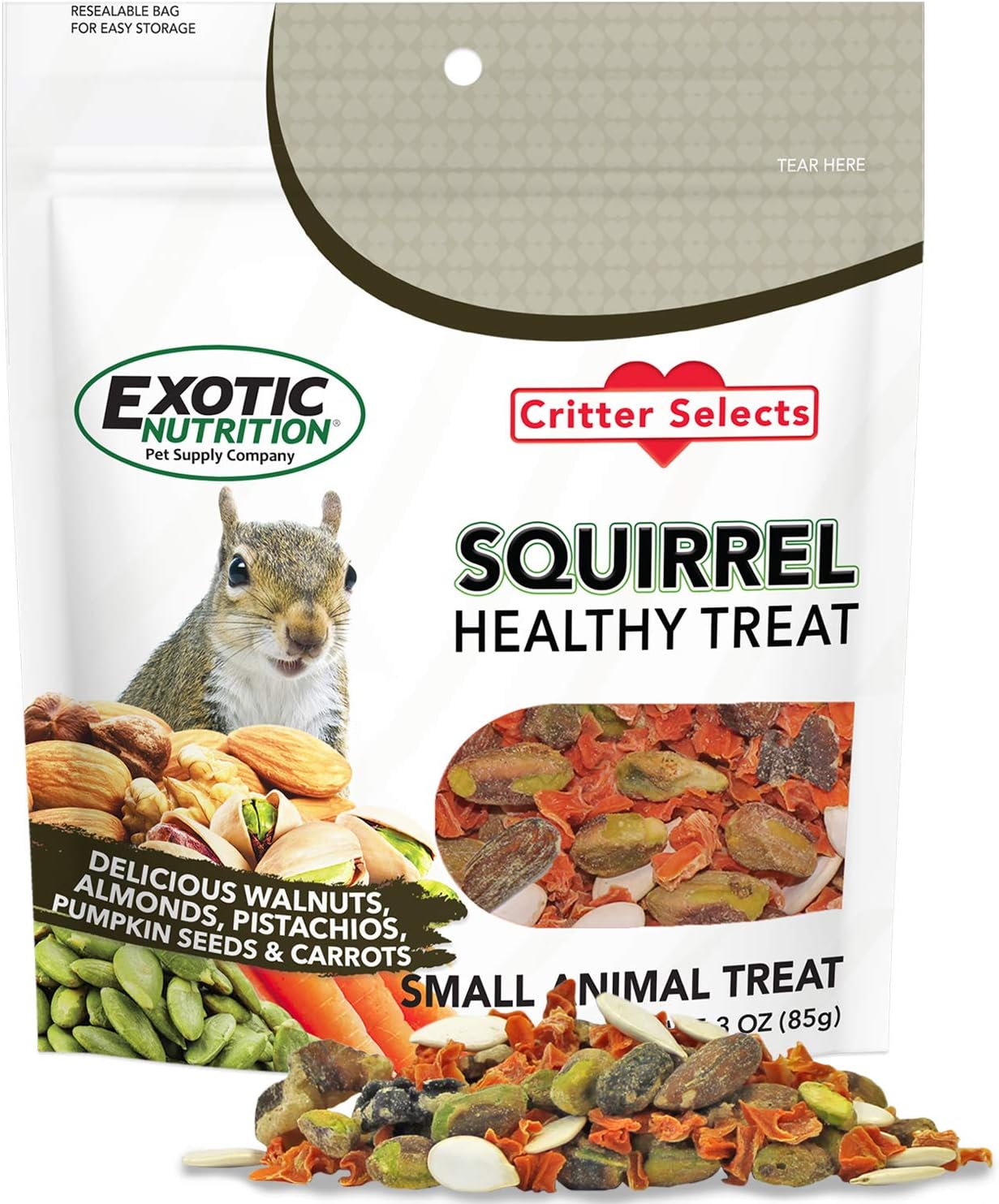 Exotic Nutrition Starter Package for Squirrels - includes Healthy Food, Nest Box, Nesting Material, Natural Treat, Water Bottle & Food Dish : Pet Supplies