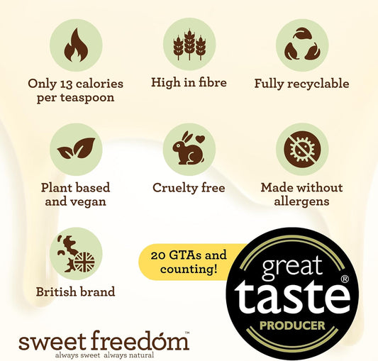Sweet Freedom Choc Shot Raspberry | Delicious Chocolate Sauce Or Syrup | Plant Based & Vegan | Pack Of 6 - Recyclable, 320G