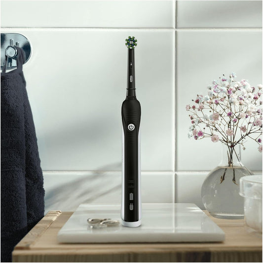 Oral-B Pro 1 Electric Toothbrush For Adults & Pro-Expert Professional Protection Toothpaste, 1 Handle, 1 Toothbrush Head, 2 Pin Uk Plug, 650, Black