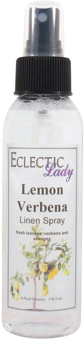 Lemon Verbena Linen Spray, 4 ounces - Eclectic Lady Sheet and Linen Spray - No Artificial Colors, Parabens, or Preservatives - Long-Lasting Scent for Bed, Fabric & Pillow