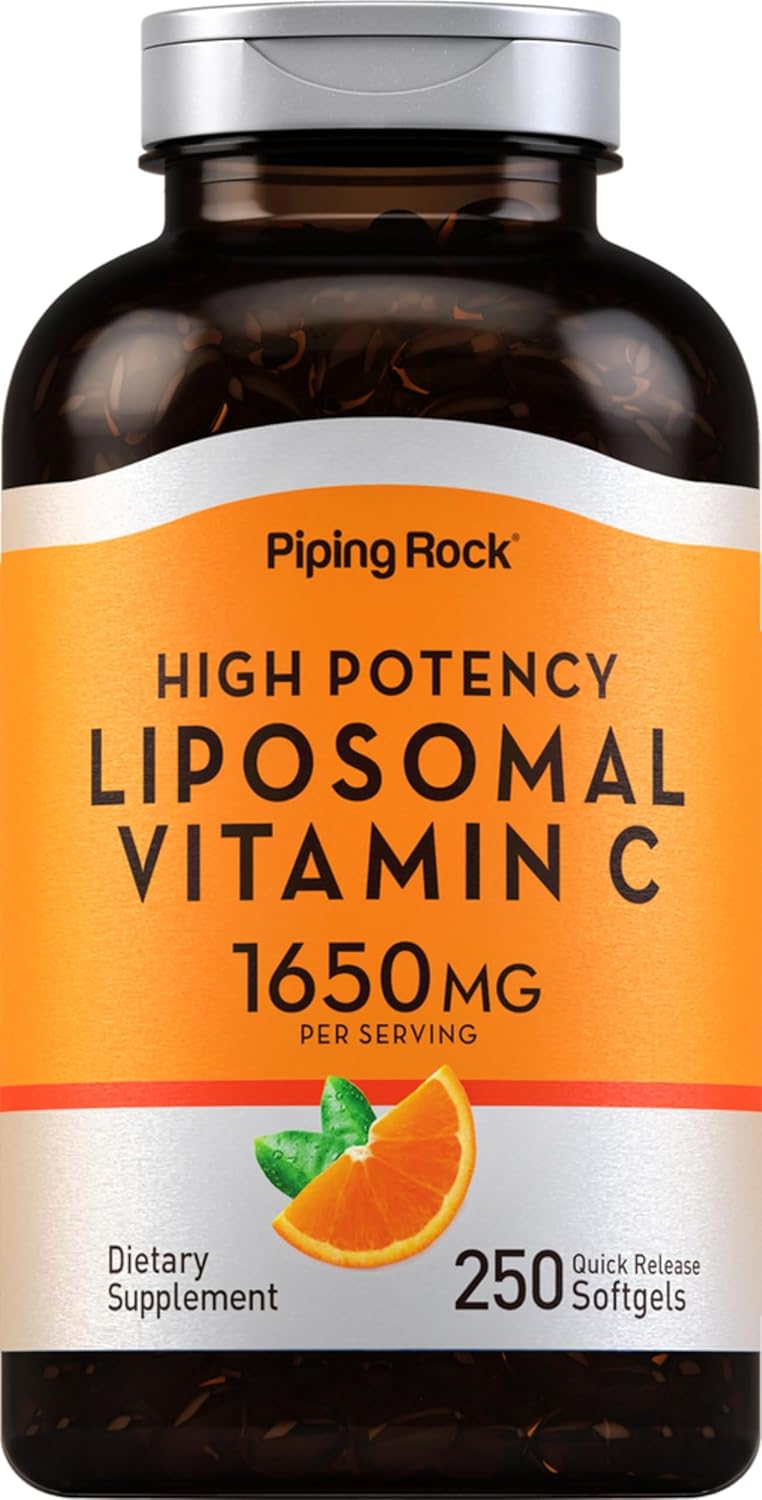 Piping Rock Liposomal Vitamin C 1650mg | 250 Softgels | High Potency | Non-GMO, Gluten Free