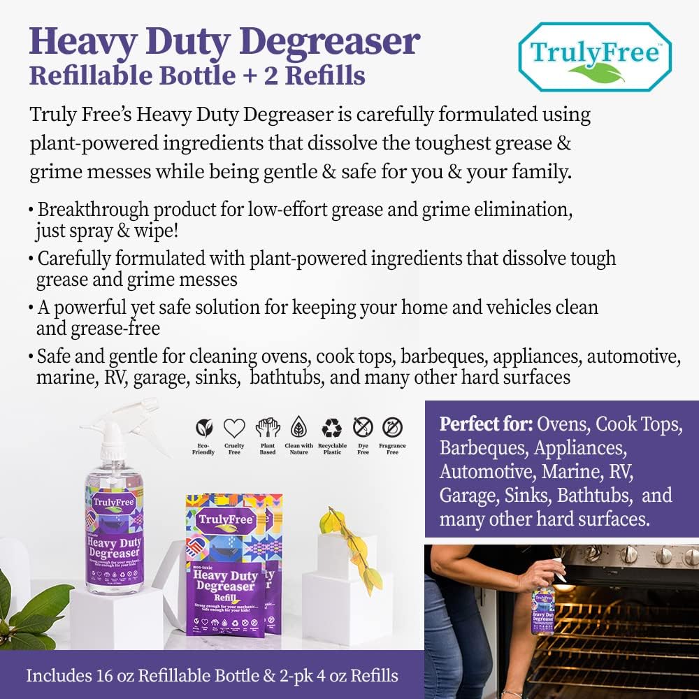 Truly Free Kitchen Cleaning Bundle, Natural, No Chemical Cleaners For Everything In Your Kitchen And Home (All-In-One Kitchen Cleaning Bundle - 9 Products)