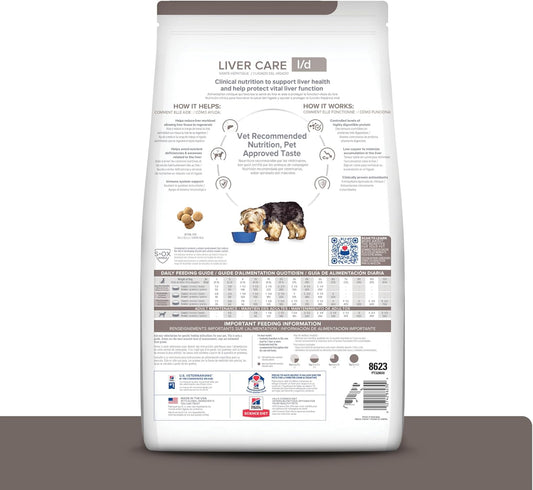 Hill'S Prescription Diet L/D Liver Care Chicken Flavor Dry Dog Food, Veterinary Diet, 17.6 Lb. Bag, White