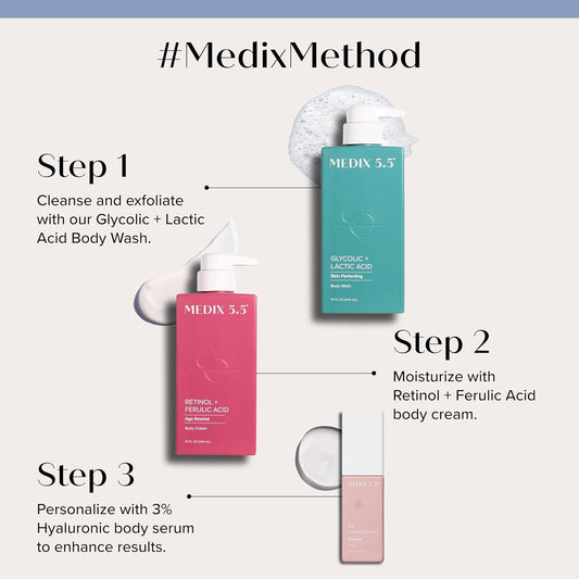 Medix 3% Concentrated Hyaluronic Acid Hydrating Gel Body Booster Dry Skin Moisturizer, Anti Aging Skin Care Booster For Restoring Skin Barrier, Wrinkles, Age Spots, & Fine Lines, 1.7 Fl Oz