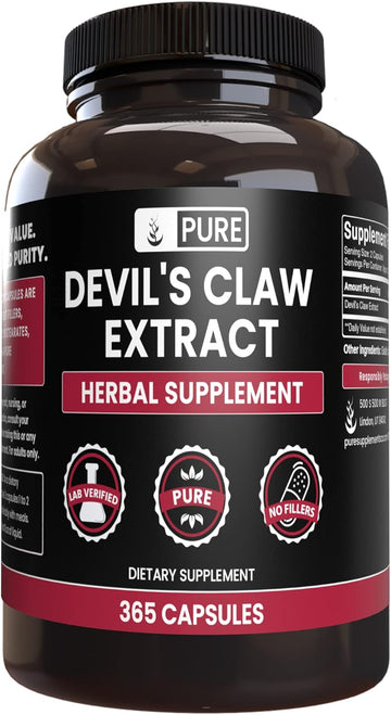 Pure Original Ingredients Devil'S Claw (365 Capsules) No Magnesium Or Rice Fillers, Always Pure, Lab Verified