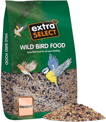 Extra Select Wild Bird Seed Mix with Black Sunflower Seeds, Wheat, Dari, Millet Seeds - Nutrient Rich Wild Bird Food for Small Birds - 12.75kg?08WBF12.75