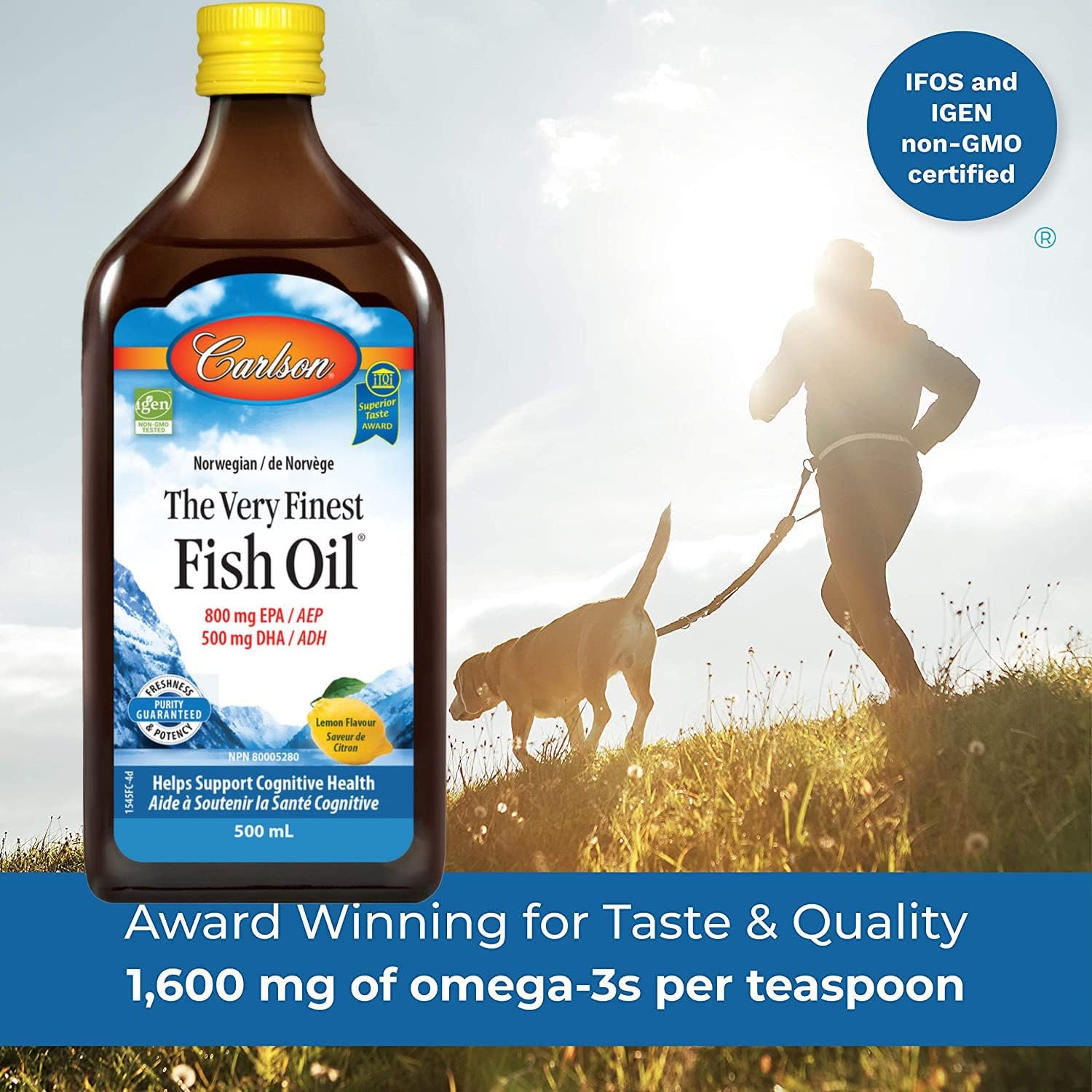 Carlson - The Very Finest Fish Oil, 1600 mg Omega-3s, Liquid Supplemen