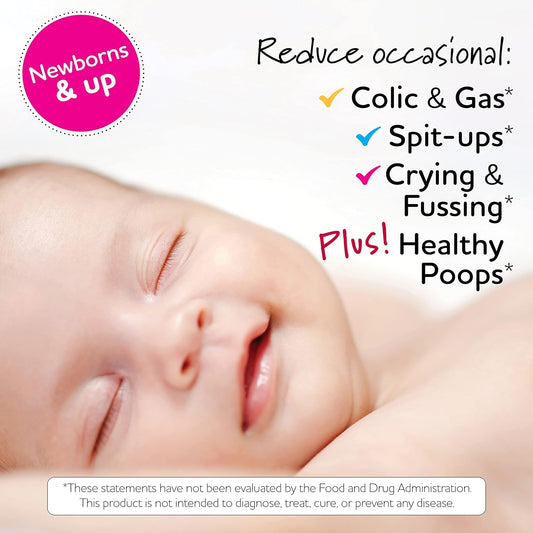 BioGaia Baby Probiotic Drops - Baby Essentials for Colic & Gas Relief, Safe for Newborns, Reduces Crying, Fussing, Colic, Gas, Spit-ups and Constipation, No allergens, Dairy, Soy, Gluten, or Sugar