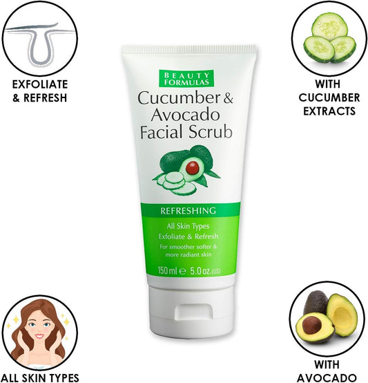 Beauty Formulas Face Scrub Cucumber & Avocado