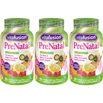 Vitafusion Prenatal, Gummy Vitamins, 90 Count (3Pack (90 Count))