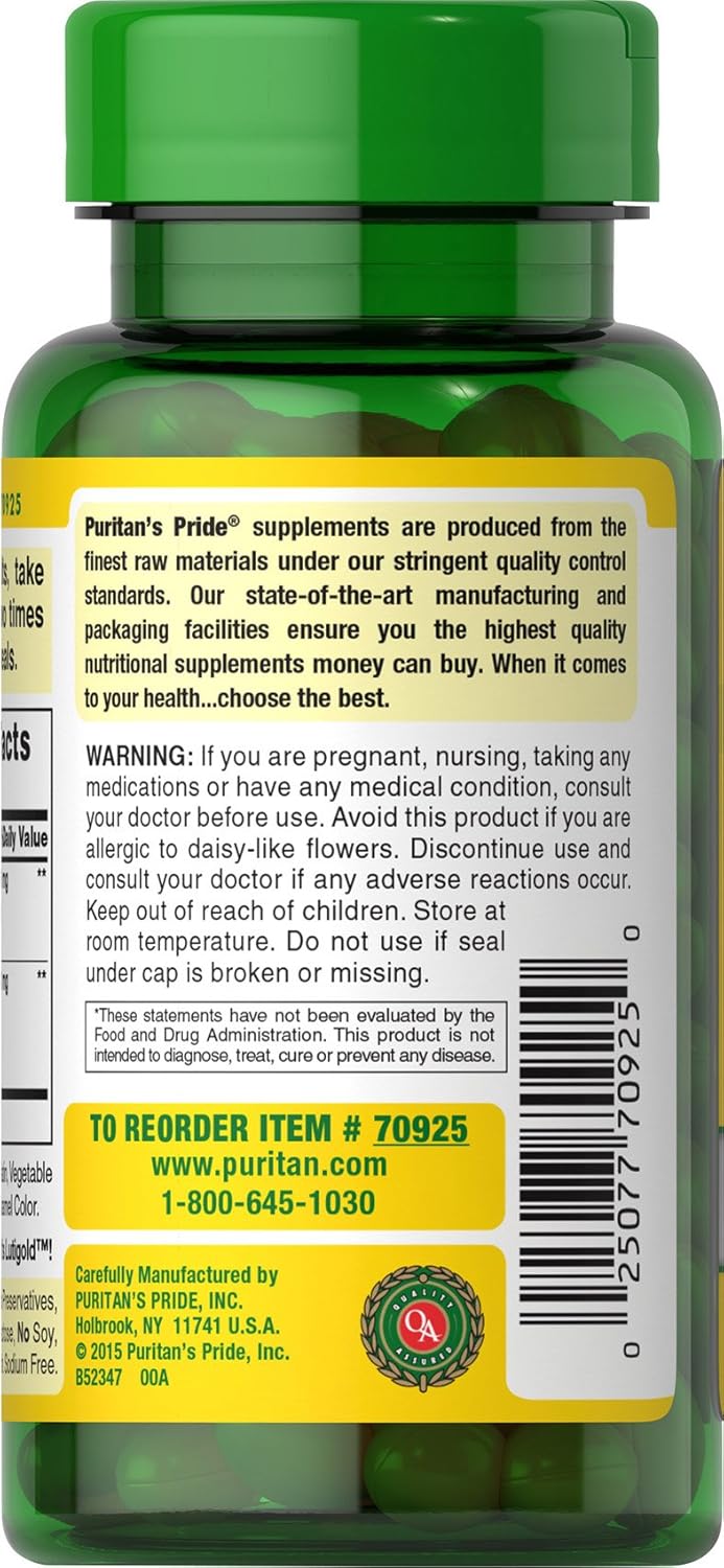 Puritan's Pride Herbavision with Lutein, Zeaxanthin and Bilberry Contributes to Healthy Vision,240 Softgels by Puritan's Pride, 240 Count (70925) : Health & Household