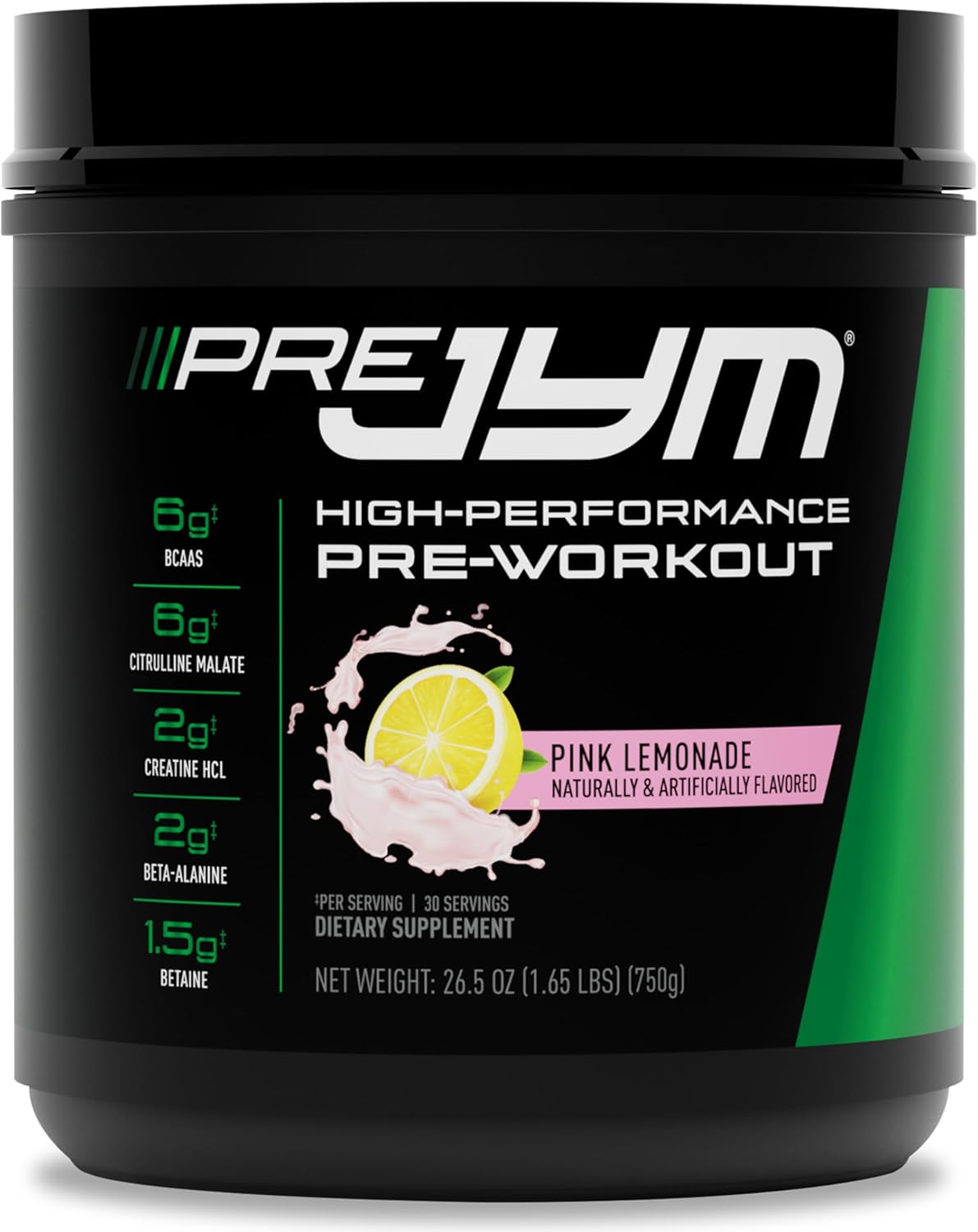 Jym Supplement Science Pre Jym Pink Lemonade Pre Workout Powder For Men & Women, Bcaas, Nootropics, Creatine Hci, Citrulline, Beta-Alanine, Betaine, Taurine, Huperzine, 30 Servings : Health & Household