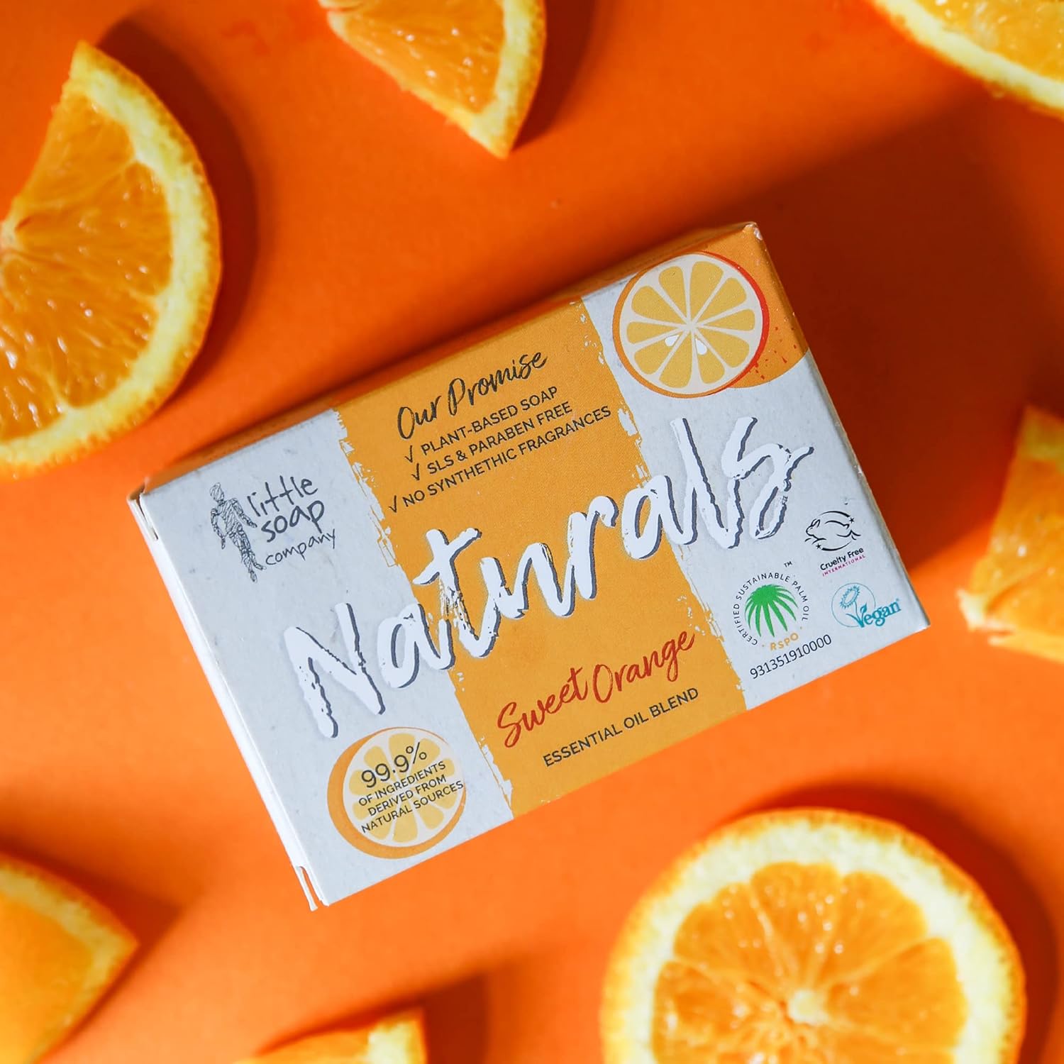 Little Soap Company Naturals Range - Bar Soap | Vegan, Cruelty Free, No SLS or Parabens, Refreshing Cleansing Soap bars, Natural Eco Friendly Body & Hand Soap, 100g (Sweet Orange) : Amazon.co.uk: Beauty