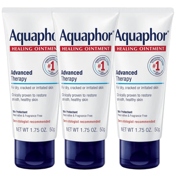 Aquaphor Healing Ointment - Travel Size Protectant for Cracked Skin - Dry Hands, Heels, Elbows, Lips, Packaging May Vary, 1.75 Ounce (Pack of 3)