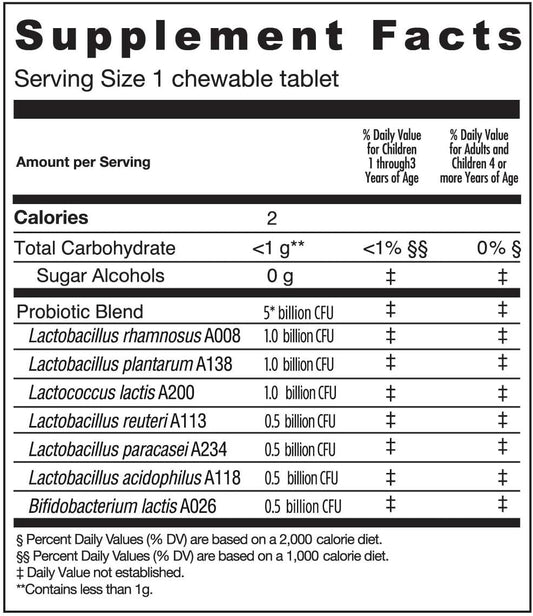 Genuine Health Probiotic For Kids, Lemonade Flavor, 5 Billion Cfu, Digestive + Immune Support, Shelf Stable, For Advanced Gut Health, 30 Count Chewable Tablets