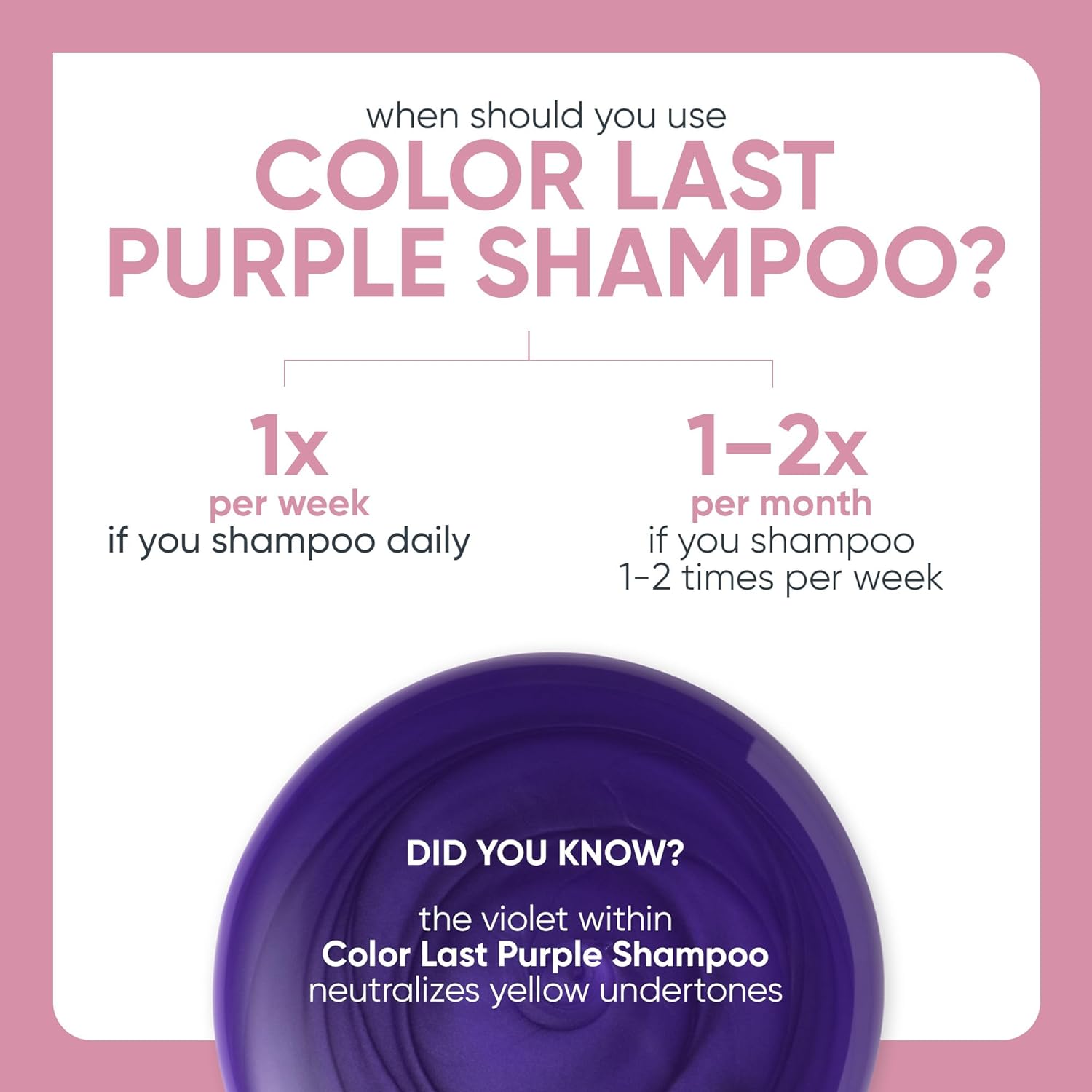 Biolage Color Last Purple Shampoo | Neutralizes Brass & Unwanted Yellow Tones | With Fig & Orchid | Paraben-Free | For Color Treated Hair | Vegan | Cruelty Free | Professional Shampoo | 33.8 Fl. Oz : Beauty & Personal Care