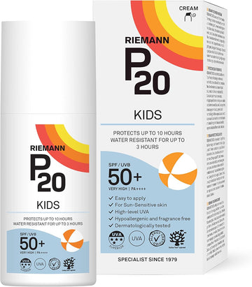 Riemann P20 Sun Cream Spf50 +Plus For Kids 200Ml. High Level Uva Protection, Long Lasting Up To 10 Hours, Water Resistant Up To 3 Hours. Suitable For Children Aged 1+