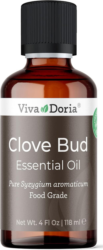 Viva Doria 100% Pure Clove Bud Essential Oil, Undiluted, Food Grade, 118 Ml (4 Fl Oz)