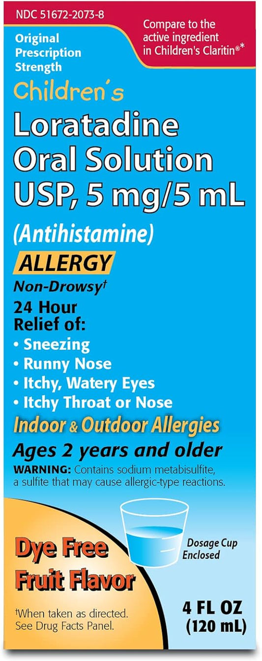 Children’S Oral Solution, Dye Free, Fruit Flavor, Non-Drowsy 24H Relief Of Sneezing, Runny Nose, Itchy Watery Eyes, Itchy Throat Or Nose, Antihistamine, Indoor & Outdoor Allergies