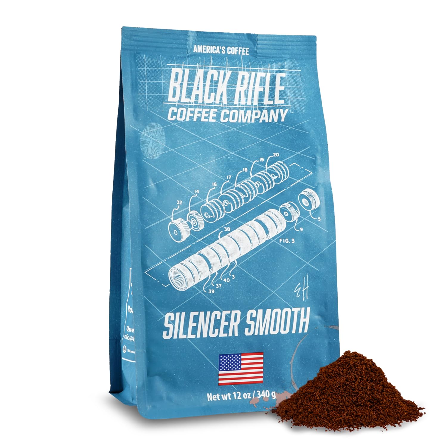 Black Rifle Coffee Company Silencer Smooth, Light Roast Ground Coffee, 12 Oz Bag