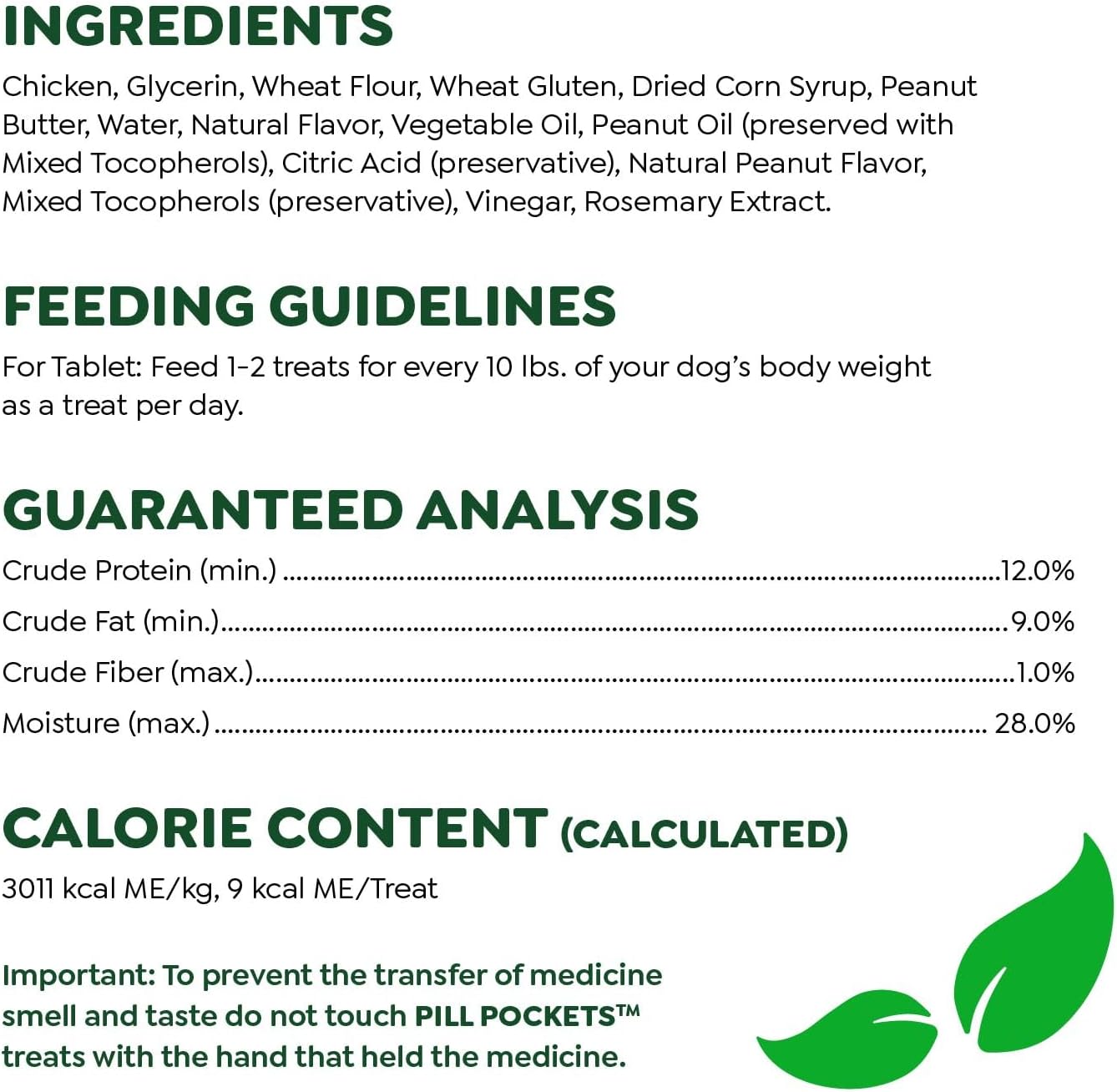 GREENIES PILL POCKETS for Dogs Tablet Size Natural Soft Dog Treats with Real Peanut Butter, 3.2 oz. Pack (30 Treats) : Pet Snack Treats : Pet Supplies