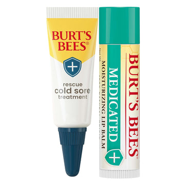 Burt'S Bees Cold Sore Treatment And Medicated Lip Balm, College Back To School Dorm Essentials, With Menthol And Eucalyptus Oil, Natural Origin Skincare, 2 Tubes, 0.07 Oz./0.15 Oz