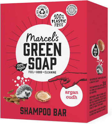 Marcel'S Green Soap - Shampoo Bar Argan & Oudh - Daily Use, Plastic And Sulfate Free - Saves 3 Bottles Of Regular Shampoo - 100% Eco Friendly - 100% Vegan - 97% Biodegradable - 90 G