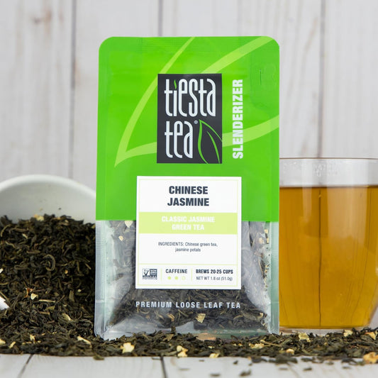 Tiesta Tea - Chinese Jasmine | Classic Jasmine Green Tea | Premium Loose Leaf Tea Blend | Medium Caffeinated Green Tea | Make Hot Or Iced Tea & Brews Up To 25 Cups - 1.8 Ounce Resealable Pouch